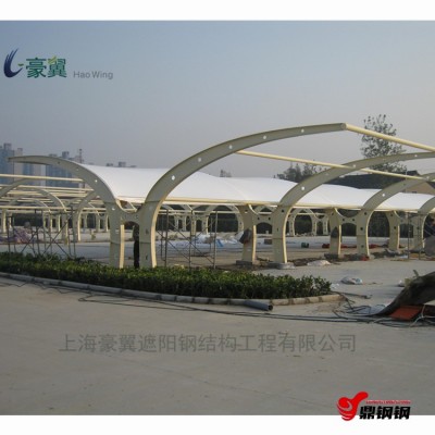 膜结构车棚 组合型车棚 汽车自行车停车棚 坚固** 豪翼图1