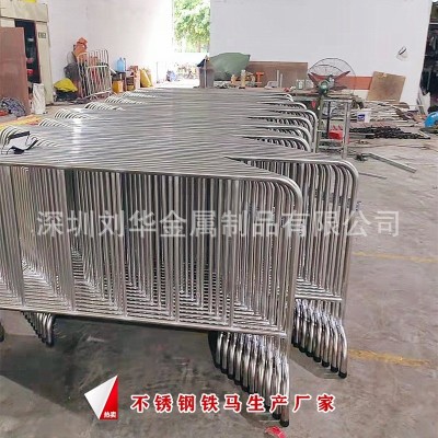 现货不锈钢铁马护栏 商场小区隔离防护栏304不锈钢铁马分流围拦厂图3