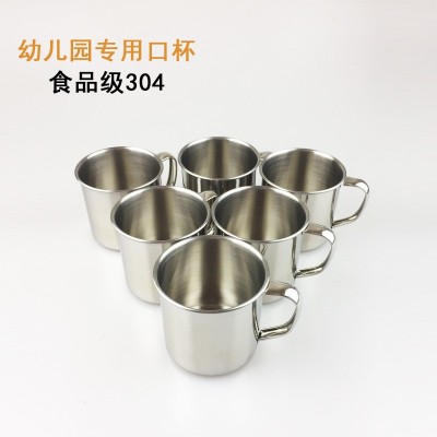 304不锈钢马克杯小孩口杯幼儿园加厚带手柄小杯子儿童茶水杯图2