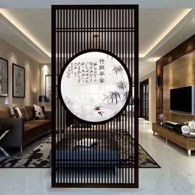 南宁酒店KTV大厅不锈钢屏风制品工程 玫瑰金隔断加夹丝工艺玻璃花图2