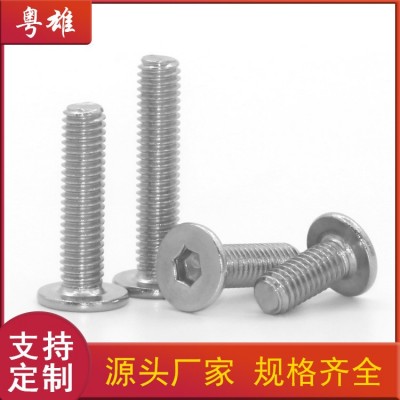 粤雄304不锈钢扁平头C头薄头平头CM内六角螺丝螺栓加工定制100长图3