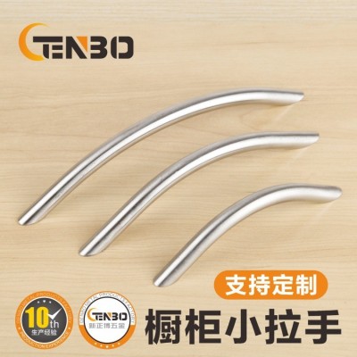 不锈钢实心橱柜拉手 简约家具抽屉办公室柜子柜门把手拱形拉手图1