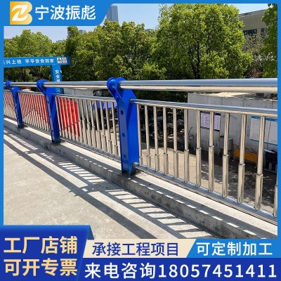 浙江桥梁护栏不锈钢河堤栏杆景观桥梁防撞护栏河道护栏复合管栏杆图2