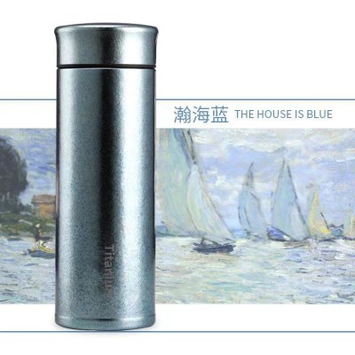 厂家批发高档纯钛保温杯商务直身钛杯纯色简约办公礼品杯图2