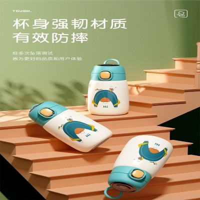 新款304不锈钢智能保温杯便捷迷你学生水杯 显温卡通儿童大肚杯子图4
