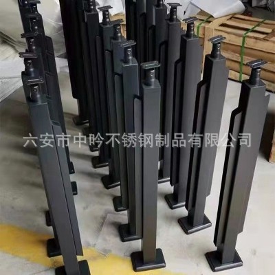 304楼梯扶手栏杆不锈钢外卡槽玻璃立柱免开孔阳台护栏u型内卡槽图2