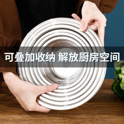 不锈钢304加厚汤碗 厂家批发圆形单层汤盆 学校食堂饭店多用盆图5