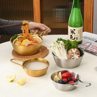304不锈钢韩式米酒碗带把手金色小吃碗料理店调料碗酱汁杯凉酒碗图2