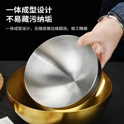 厂家直销不锈钢食品级韩式沙拉碗水果凉拌碗拌面螺蛳粉碗泡面碗图2