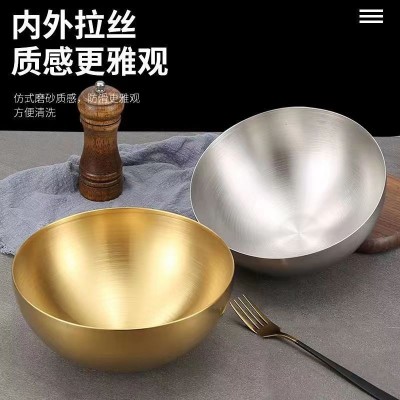 厂家直销不锈钢食品级韩式沙拉碗水果凉拌碗拌面螺蛳粉碗泡面碗图3