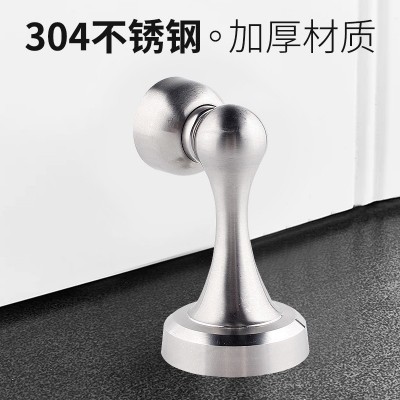 打孔304不锈钢磁性地吸 磁力防撞加厚门吸门挡门碰 五金门窗配件图2