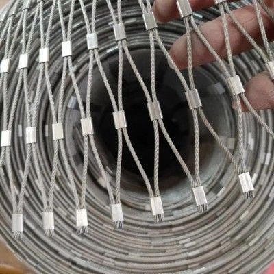 不锈钢卡扣绳网厂家防坠网动物园阳台防护网钢丝网不锈钢卡扣绳网图3