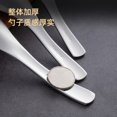韩式不锈钢勺子汤匙加大加厚宫廷勺儿童长柄饭勺创意餐具厂家批发图3