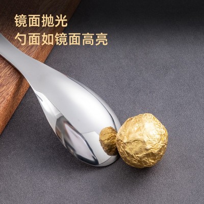 韩式不锈钢勺子汤匙加大加厚宫廷勺儿童长柄饭勺创意餐具厂家批发图4