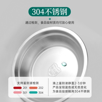 304不锈钢韩式圆盘 简约中式学校食堂大容量饭盘加厚加深圆形菜盘图2