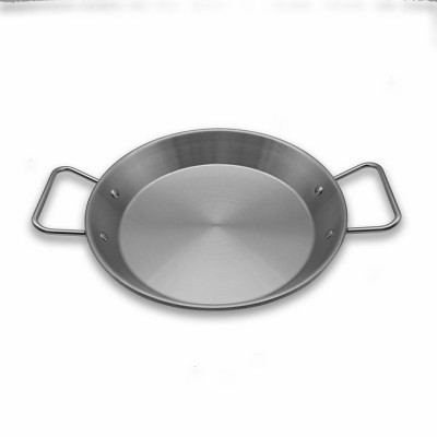 不锈钢西班牙海鲜盘小龙虾盘炸鸡意面盘 双耳烩饭煎锅平底盘批发图5