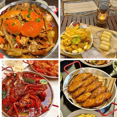 不锈钢西班牙海鲜盘小龙虾盘炸鸡意面盘 双耳烩饭煎锅平底盘批发图2