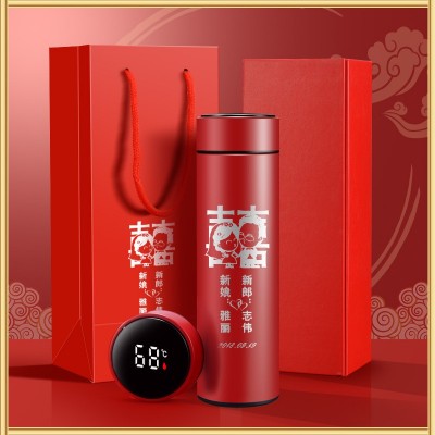 不锈钢保温杯智能测温水杯温度显示商务直杯子礼品杯批发刻logo图2