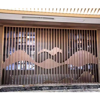 不锈钢假山灯带屏风 户外景观屏风 客厅办公酒店隔断图5