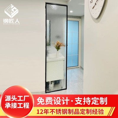 不锈钢屏风隔断背景墙屏风山水画壁纸装饰新中式油画屏风客厅批发图2