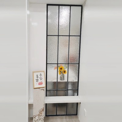 不锈钢屏风隔断背景墙屏风山水画壁纸装饰新中式油画屏风客厅批发图4