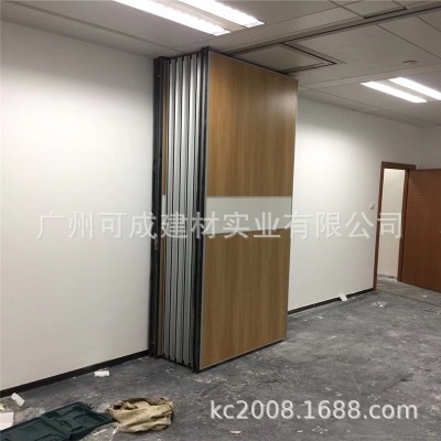 酒店不锈钢屏风可折叠推拉移门吊挂移动门板活动隔断餐厅实木隔墙图2