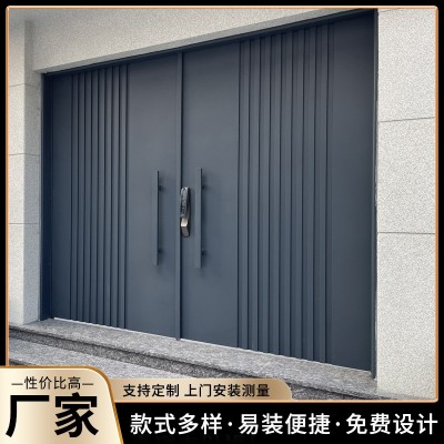不锈钢大门新中式简约庭院别墅户外双开大门农村花园院子庭院门图1