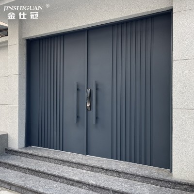 不锈钢大门新中式简约庭院别墅户外双开大门农村花园院子庭院门图2