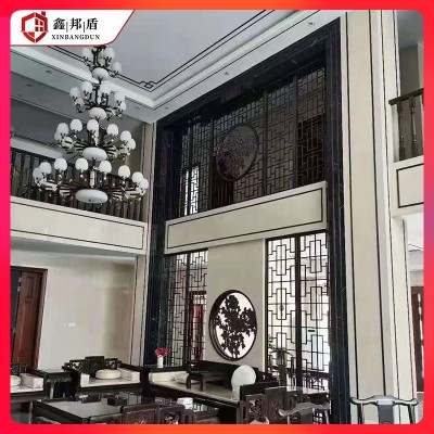 复古中国风不锈钢屏风隔断 酒店客厅镂空玄关隔断 新中式隔断屏风图3