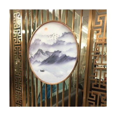 供应酒店大堂新中式不锈钢屏风隔断酒店工程别墅玄关不锈钢屏风图5
