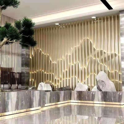 佛山工厂不锈钢屏风金属隔断酒店客厅屏风中式隔断家用不锈钢屏风图4