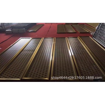 不锈钢轻奢屏风 隔断 玄关壁画图4