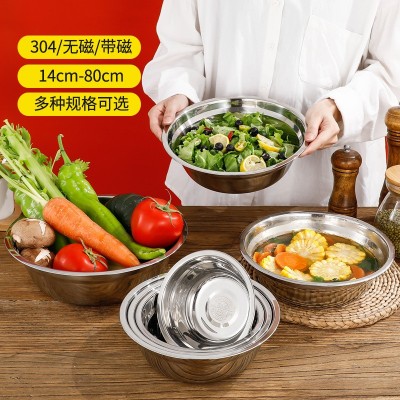 不锈钢盆304汤盆加厚商用食堂圆形面盆厨房洗菜盆脸盆可激光刻字图2
