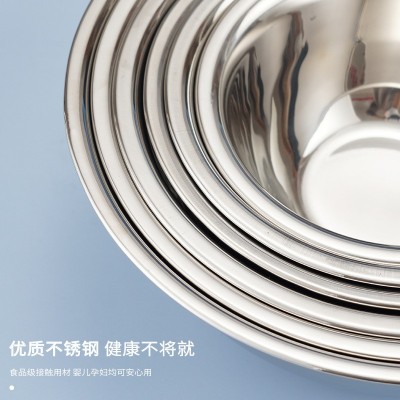 特厚不锈钢多用盆打蛋盆沙拉盆调料缸汤碗加厚物斗家用不锈钢物斗图2