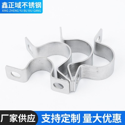 304不锈钢骑马卡加厚管夹卡箍 马鞍卡U型扣式管卡欧姆卡骑马卡图2