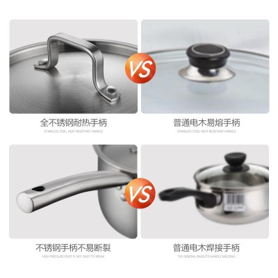 太伴304不锈钢奶锅加厚五层钢底14/16/18cm小锅辅食面条锅不粘锅图4