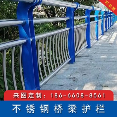 不锈钢桥梁护栏天桥高架桥梁防撞护栏景观河道隔离栏杆镀锌管厂家图2