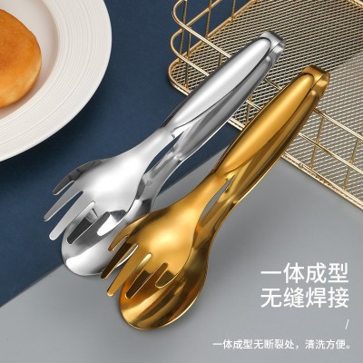 网红不锈钢食品夹子厨房工具家用加厚烧烤夹面包夹烘焙工具牛排夹图4