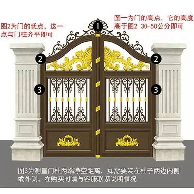 推拉铝艺大门别墅庭院铝合金大门 智能电动伸缩门不锈钢折叠大门图2