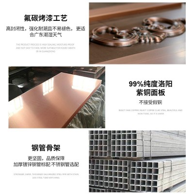 厂家批发不锈钢门防盗门仿铜门双开大门不锈钢门入户门罗马柱大门图3