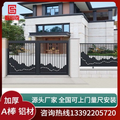 佛山厂家定制彩色不锈钢庭院大门钢艺喷涂正宗304不锈钢院子大门图4