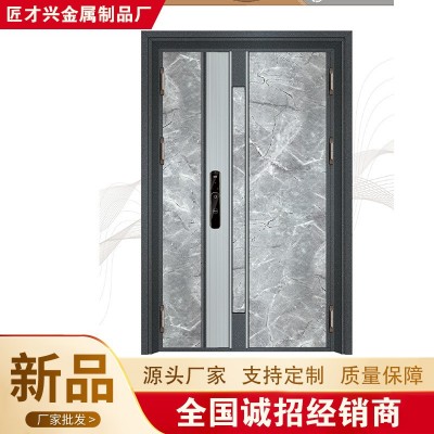 佛山不锈钢入户防盗门智能豪华安全门中门指纹密码锁韩式门子母门图2
