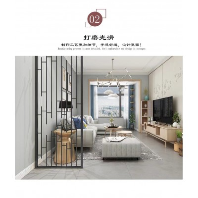 批发轻奢不锈钢屏风隔断定制中式客厅玫瑰金玄关简约现代镂空花格图3