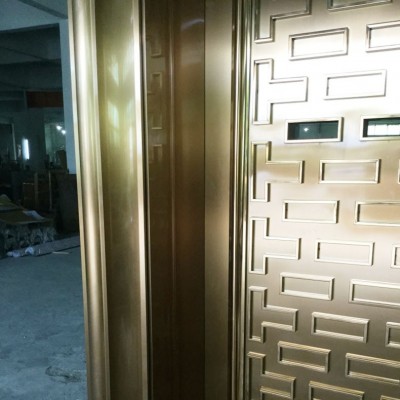 佛山不锈钢防盗门批发 彩色304不锈钢门 庭院不锈钢进户门批发图3