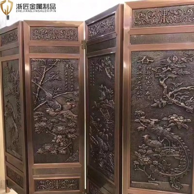 浙匠304不锈钢金属屏风 拉丝玫瑰金不锈钢隔断厂家直销图3