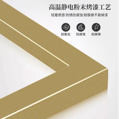 客厅进门遮挡新中式山水办公室入户轻奢玄关墙铁艺不锈钢屏风隔断图4