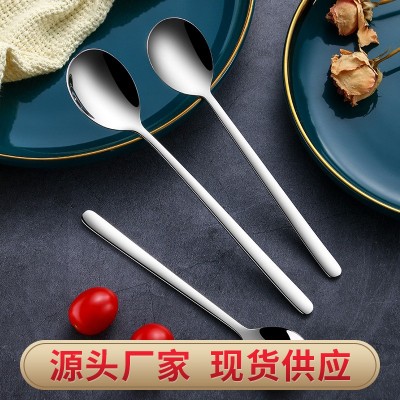 316不锈钢韩式勺子餐厅餐具创意长柄饭勺搅拌咖啡勺家用加厚汤勺图2