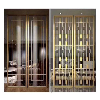 不锈钢屏风新中式客厅屏风隔断现代简约轻奢酒店金属玄关图4