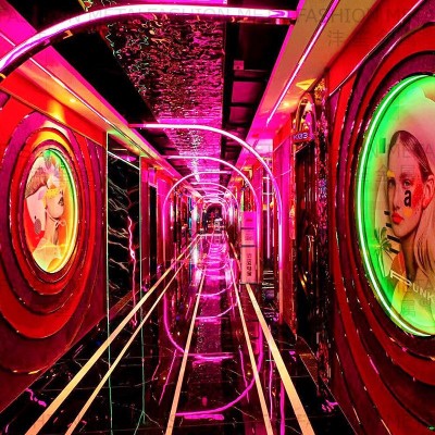 彩色水波纹不锈钢板金属镜面水波纹浅压花板酒店餐厅吊顶3D装饰板图4