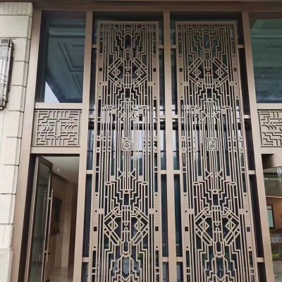 现代304不锈钢屏风隔断装饰可定制 酒店卧室客厅装饰玄关屏风隔断图4
